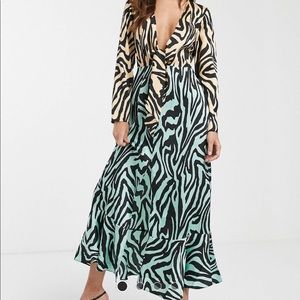 ASOS zebra print multi color dress
